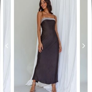 Diamante black maxi dress